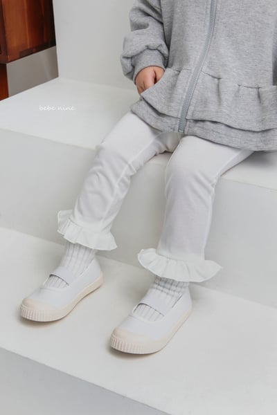 bebe nine09  (65-115) 2色荷葉緊身褲1