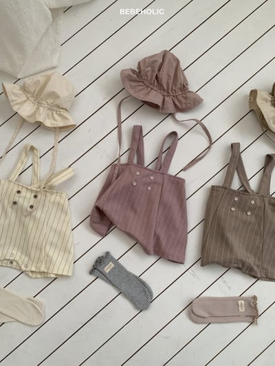 Bebe holic56｜(3m-18m) 吊帶排釦包屁褲15