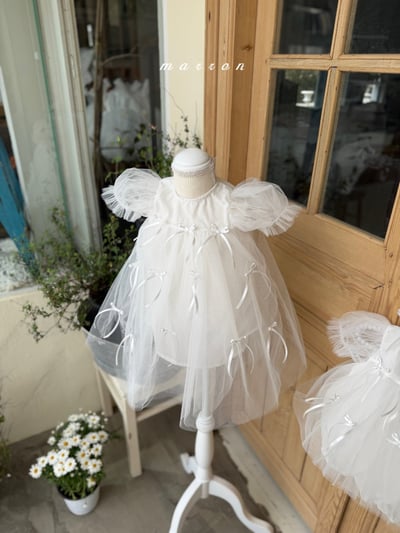 Marron08｜(3m-18m 1y-6y) 蝴蝶結紗裙裝8