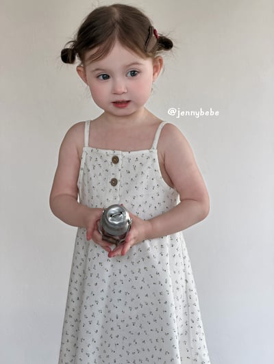 JE434｜(80-120cm) 細肩帶小碎花洋裝4