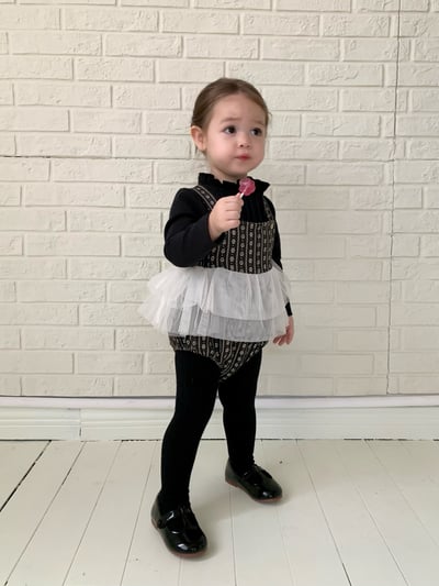 JE613｜(73cm-100cm) 小花薄紗吊帶包屁裙/花邊領上衣15