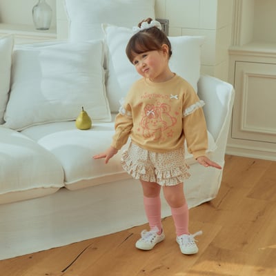 1st blue06｜(~93-118cm) 碎花荷葉花邊短褲4