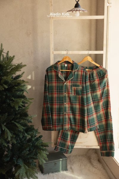 ALADIN24｜(mom-dad) 聖誕格紋家居套裝2