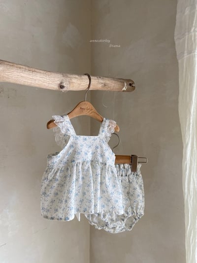 Anne Shirley26｜(3m-22m) 1色碎花緞帶包屁套裝10