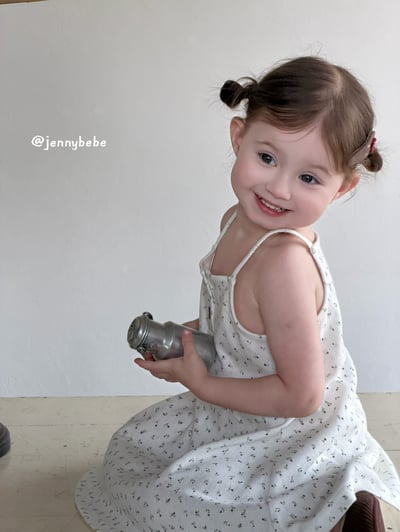 JE434｜(80-120cm) 細肩帶小碎花洋裝15