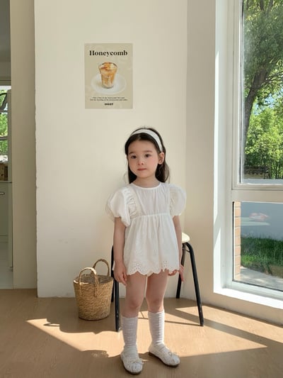 JE36｜(66-90cm) 泡泡袖花邊包屁衣12