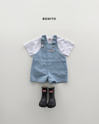 Bonito23｜(75cm-125cm) 3色直條紋吊帶短褲9