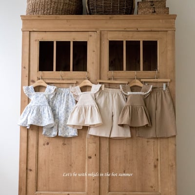 M-KIDS16｜(65-115cm) 摺邊綁帶套裝1