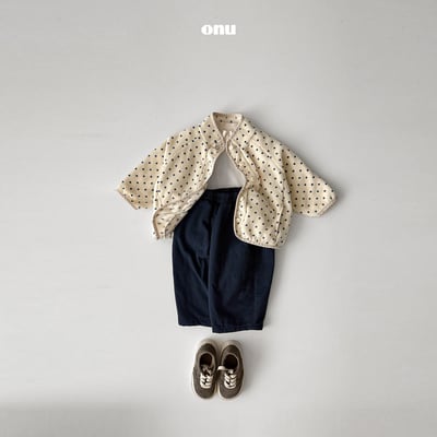 onu 37｜(70cm-115cm) 波點軟磨毛開襟外套8