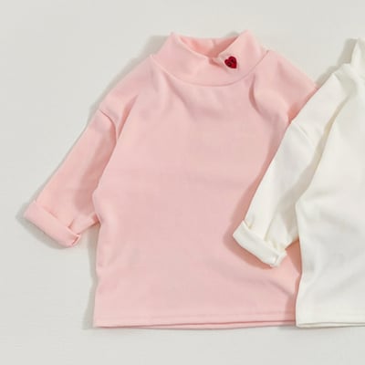 Oottbebe89｜(1y-7y)  愛心刺繡中領彈性上衣9