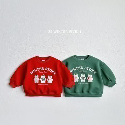 vivid39｜(78cm-125cm) 冬季小熊印花休閒上衣1