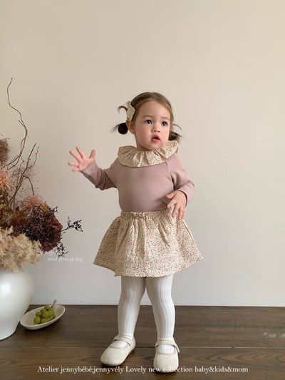 JE590｜(73cm-100cm) 碎花翻領兩件式上衣包屁裙7