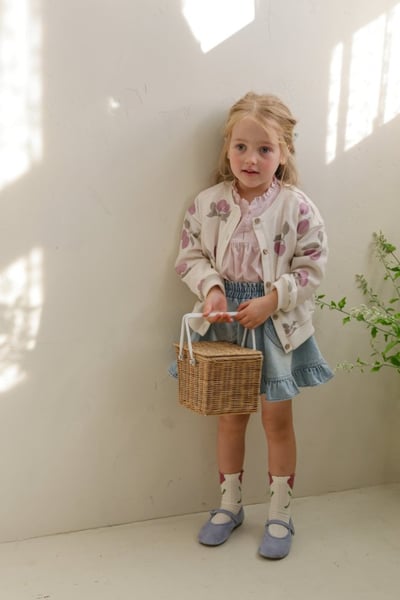 FLO20｜(75-140) 2色荷葉滾邊飛袖襯衫5