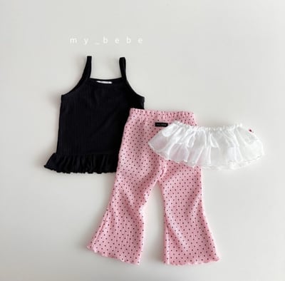 my_bebe33｜(80-120cm) 荷葉捲邊細肩背心5