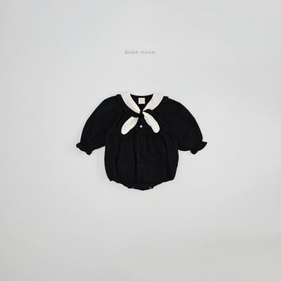 bebe nine33 (65-90) 2色滾邊領結包屁衣17