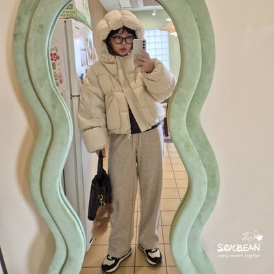 Soybean97｜(mom) 刷毛直筒休閒長褲11