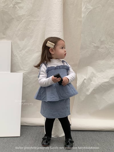 JE 389｜(73-100cm)  細肩絎縫線套裝裙10