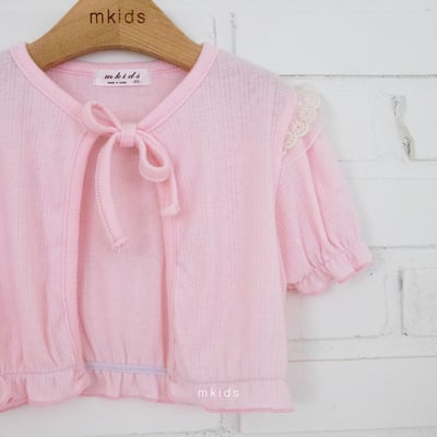 M-KIDS10｜(65-115cm) 短袖開襟綁帶外套5