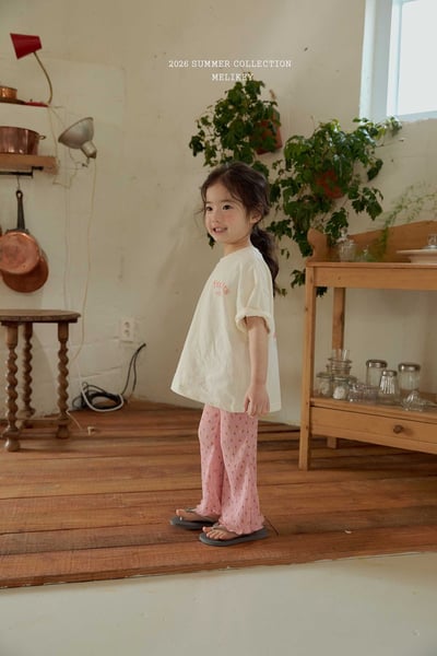 Melikey09｜(75-125cm) 碎花褶皺小喇叭褲24