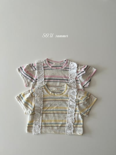 SO.U27｜(6m-4y) 條紋蕾絲花邊上衣4