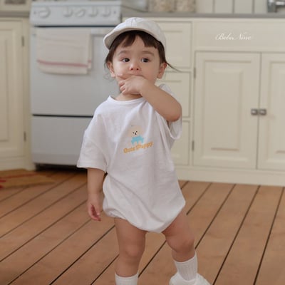 bebe nine08  (6m-24m) 2色小狗印圖包屁衣1