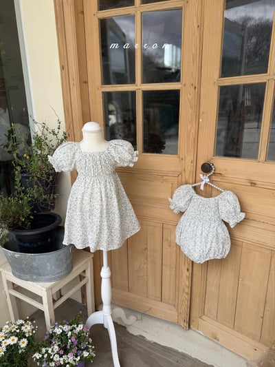 Marron09｜(3m-18m 1y-6y) 復古小碎花套裝7