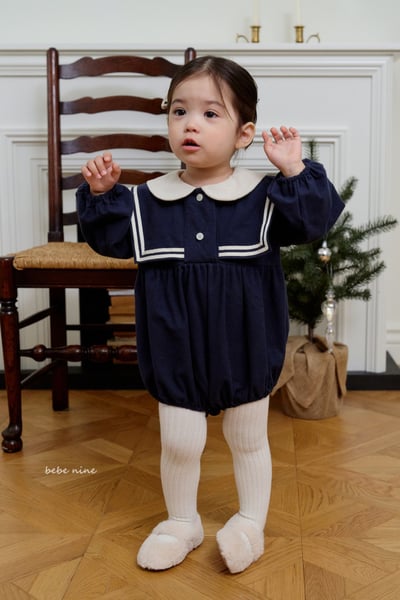 bebe nine57 (55cm-85cm) 2色學院風設計領包屁衣5