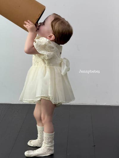 JE750｜(66-90cm) 針織花藤緞帶包屁衣6