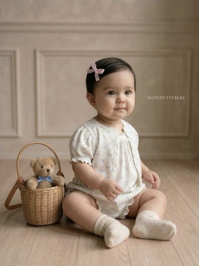 Mon petit04｜(66-90cm) 蝴蝶結短袖開襟外套8