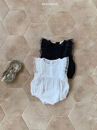 Bebe holic26｜(3m-18m) 蕾絲邊袖連身服2