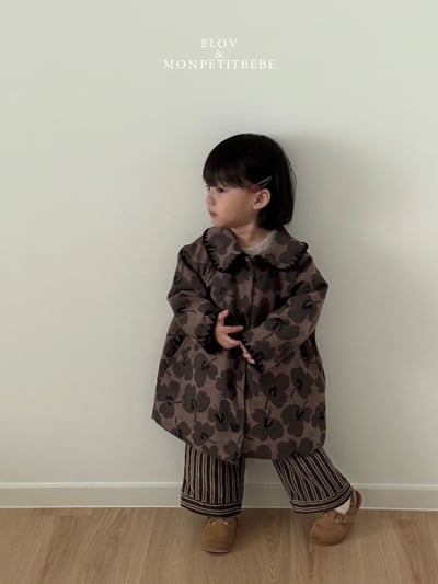 Monpetitbebe18｜(70cm-110cm) 復古花卉夾層棉大衣11