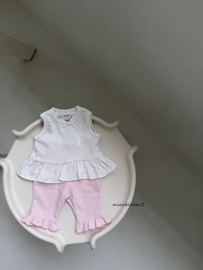 Bloom.b19｜(55cm-118cm) 緞帶蕾絲荷葉背心3