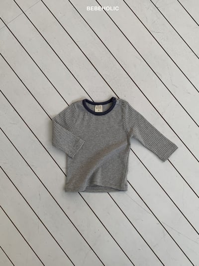 Bebe holic38｜(3m-18m) 條紋開扣上衣10