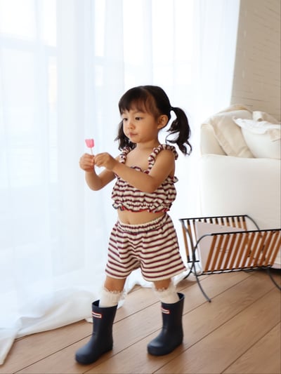 Color25｜(75-115cm) 細肩條紋套裝5