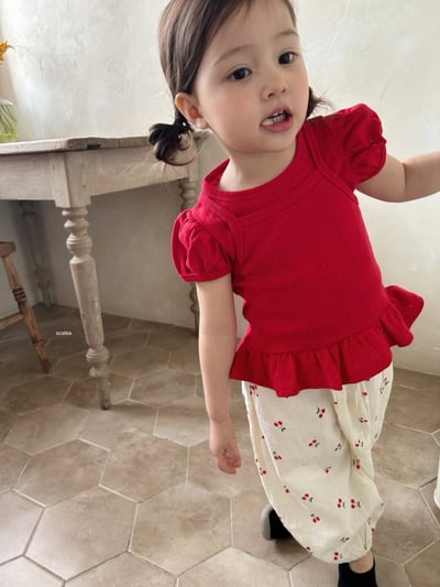 Azalea17｜(70-125cm) 吊帶公主袖上衣15