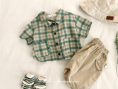 Valubebe 23｜(65-90cm) 復古格紋襯衫9