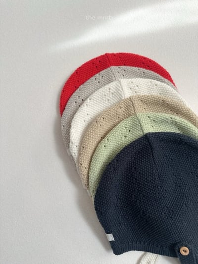 MiniRobe05｜(free) 素面針織鈕扣帽2