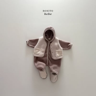 Bonito76｜(3m-18cm) 刷毛排釦連帽連身衣10