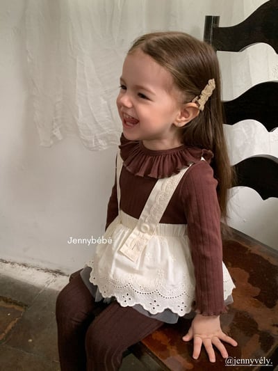 JE493｜(73-100cm) 滾邊翻領上衣/花邊吊帶裙6