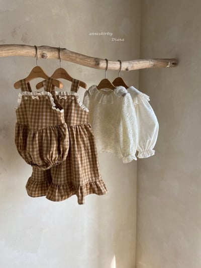 Anne Shirley10｜(1y-5y) 1色格紋蕾絲花邊吊帶洋裝4