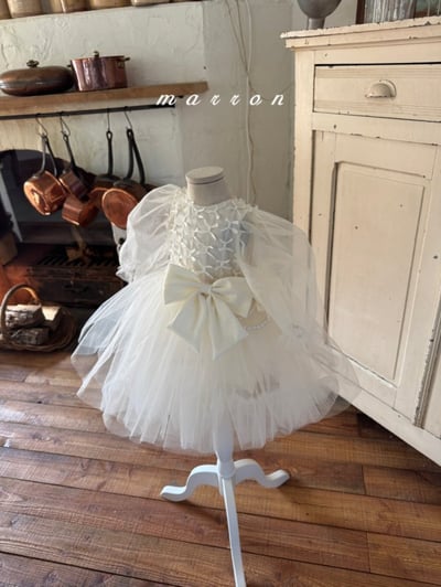 Marron56｜(1y-6y) 絲帶薄紗澎澎洋裝14