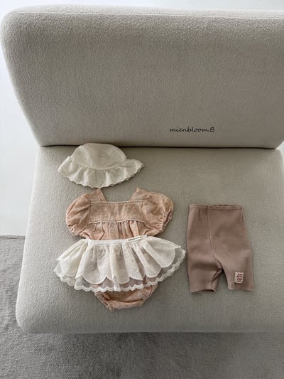 Bloom.b03｜(0m-18m) 亞麻碎花包屁衣5