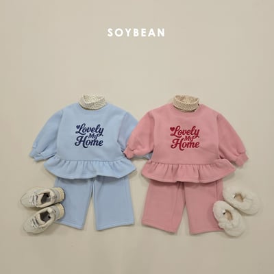 Soybean52｜(75cm-118cm) 荷葉裙擺直筒褲套裝6