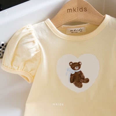 M-KIDS15｜(65-115cm) 愛心熊印花上衣3