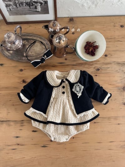 Marron 39｜(3m-18m) 法式簡約針織洋裝包屁衣16