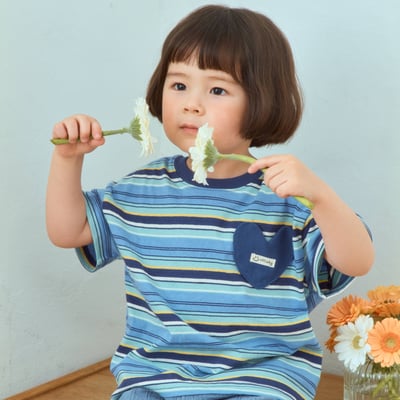 1st blue22｜(~93-118cm) 愛心條紋上衣2