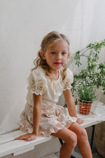 FLO19｜(75-140) 鏤空泡泡袖上衣17