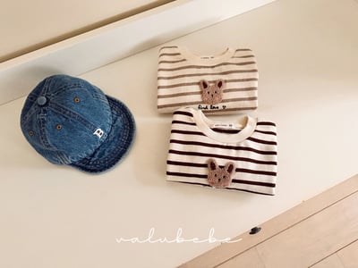 Valubebe73｜(65-90) 條紋小兔休閒上衣7