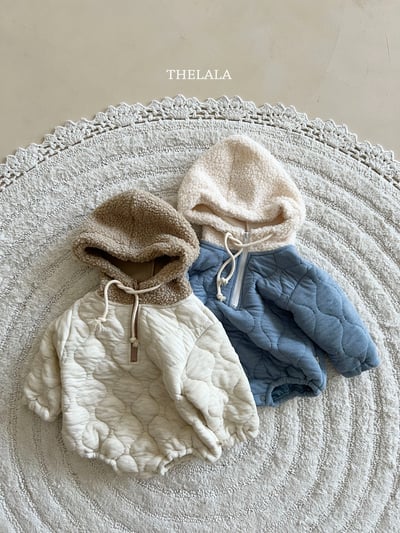 thelala30｜ (0m-18m) 絎縫半開襟連帽包屁衣4