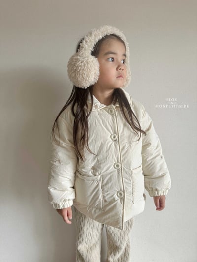 Monpetitbebe11｜(70cm-110cm) 愛心刺繡夾層棉外套6